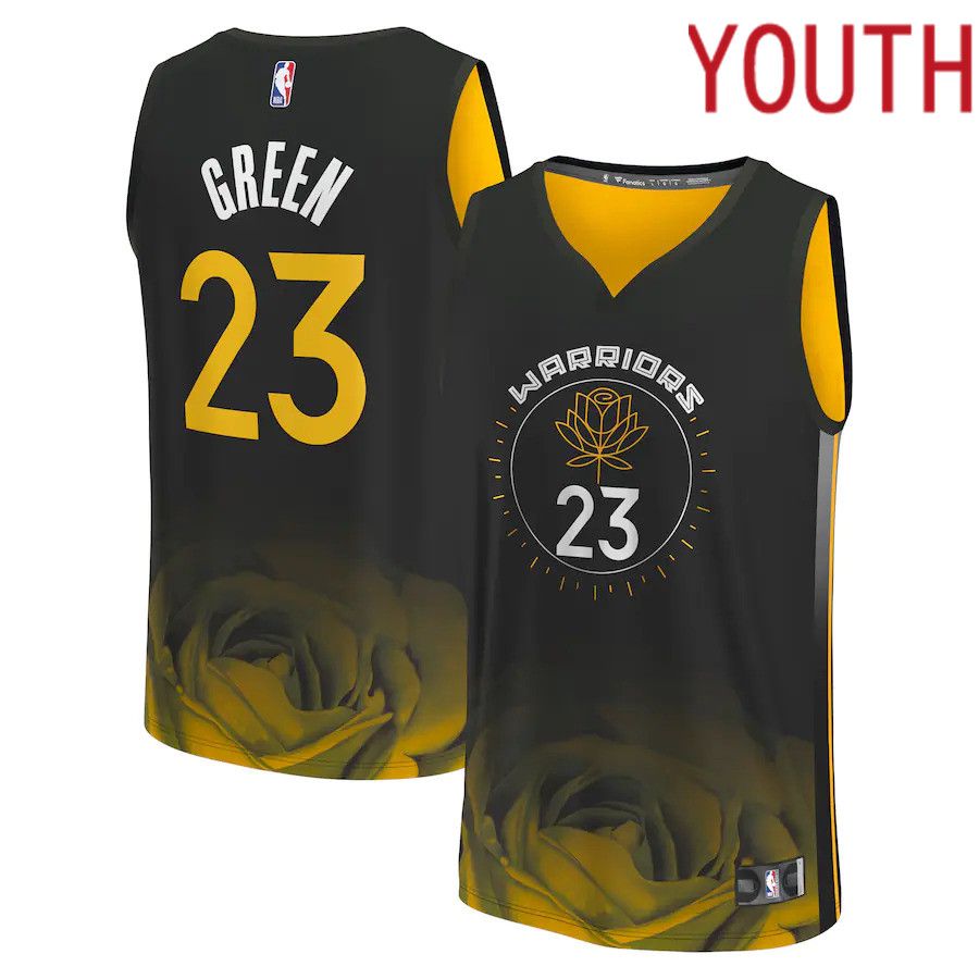 Youth Golden State Warriors 23 Draymond Green Fanatics Branded Black 2022-23 Fastbreak NBA Jersey